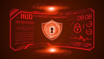 Modern HUD Technology Screen Background with lock vector