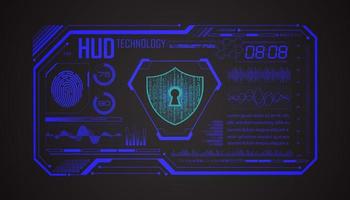 Modern HUD Technology Screen Background with lock vector