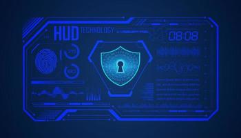 Modern HUD Technology Screen Background with lock vector