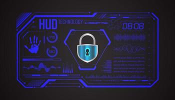 Modern HUD Technology Screen Background with lock vector
