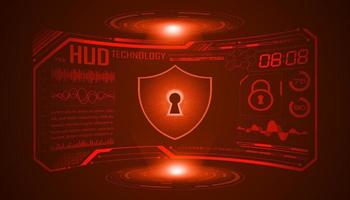 Modern HUD Technology Screen Background with lock vector