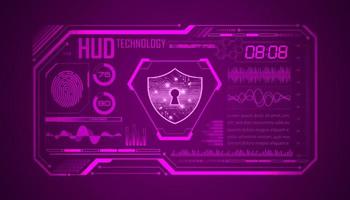 Modern HUD Technology Screen Background with lock vector