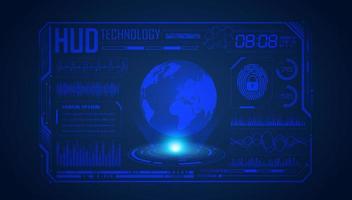 Modern HUD Technology Screen Background with blue globe vector