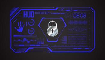 Modern HUD Technology Screen Background with lock vector