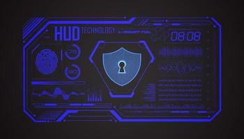 Modern HUD Technology Screen Background with lock vector