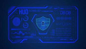 Modern HUD Technology Screen Background with lock vector