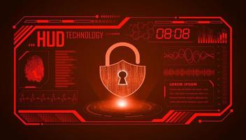 Modern HUD Technology Screen Background with lock vector