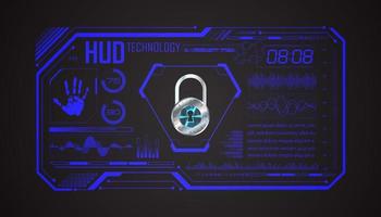 Modern HUD Technology Screen Background with lock vector