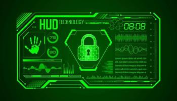 Modern HUD Technology Screen Background with lock vector