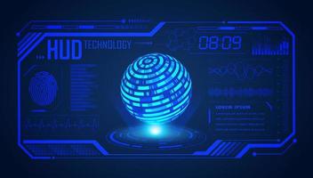 Modern HUD Technology Screen Background with blue globe vector