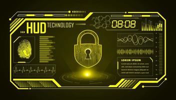 Modern HUD Technology Screen Background with lock vector