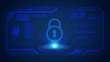 Modern HUD Technology Screen Background with lock vector