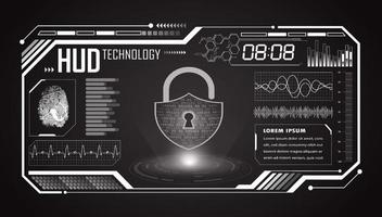 Modern HUD Technology Screen Background with lock vector