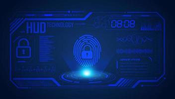 Modern HUD Technology Screen Background with lock vector