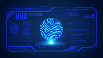 Modern HUD Technology Screen Background with blue globe vector