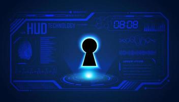 Modern HUD Technology Screen Background with lock vector