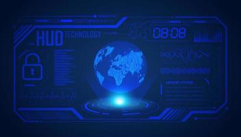 Modern HUD Technology Screen Background with blue globe vector