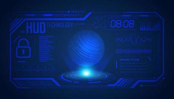 Modern HUD Technology Screen Background with blue globe vector