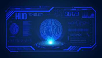 Modern HUD Technology Screen Background with blue globe vector