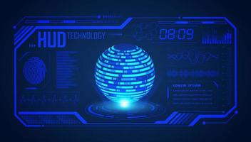 Modern HUD Technology Screen Background with blue globe vector