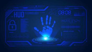 Modern HUD Technology Screen Background with blue globe vector