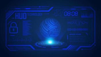 Modern HUD Technology Screen Background with blue globe vector