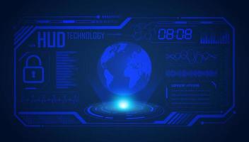 Modern HUD Technology Screen Background with blue globe vector