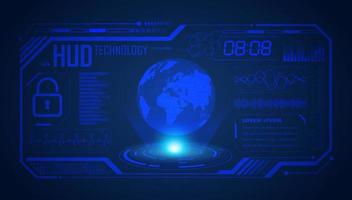 Modern HUD Technology Screen Background with blue globe vector