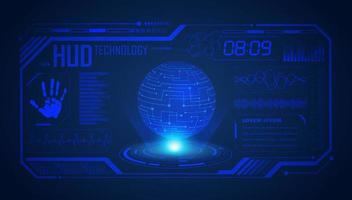 Modern HUD Technology Screen Background with blue globe vector