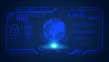 Modern HUD Technology Screen Background with blue globe vector