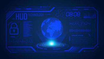 Modern HUD Technology Screen Background with blue globe vector