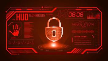 Modern HUD Technology Screen Background with lock vector