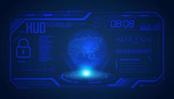 Modern HUD Technology Screen Background with blue globe vector