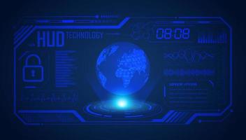 Modern HUD Technology Screen Background with blue globe vector