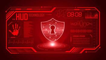 Modern HUD Technology Screen Background with lock vector