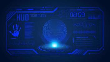 Modern HUD Technology Screen Background with blue globe vector