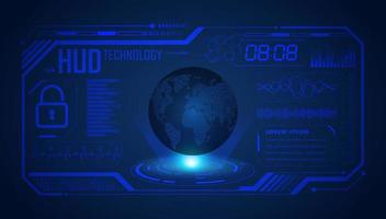 Modern HUD Technology Screen Background with blue globe vector