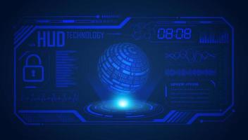 Modern HUD Technology Screen Background with blue globe vector