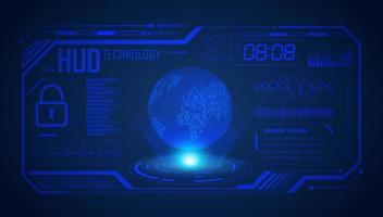 Modern HUD Technology Screen Background with blue globe vector