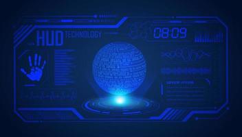 Modern HUD Technology Screen Background with blue globe vector