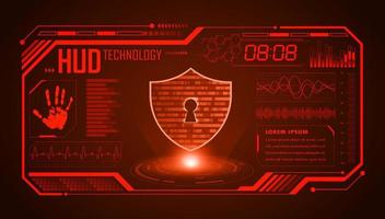 Modern HUD Technology Screen Background with lock vector