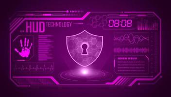 Modern HUD Technology Screen Background with lock vector