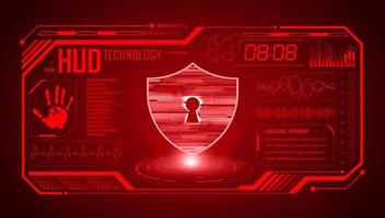 Modern HUD Technology Screen Background with lock vector