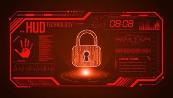 Modern HUD Technology Screen Background with lock vector