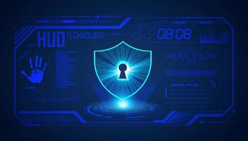 Modern HUD Technology Screen Background with lock vector