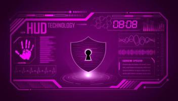Modern HUD Technology Screen Background with lock vector