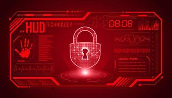Modern HUD Technology Screen Background with lock vector