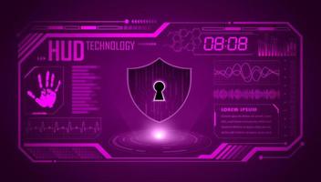 Modern HUD Technology Screen Background with lock vector