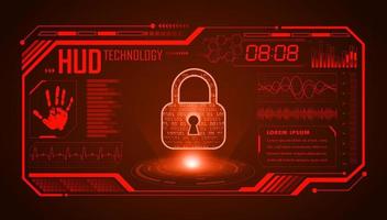 Modern HUD Technology Screen Background with lock vector