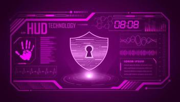 Modern HUD Technology Screen Background with lock vector